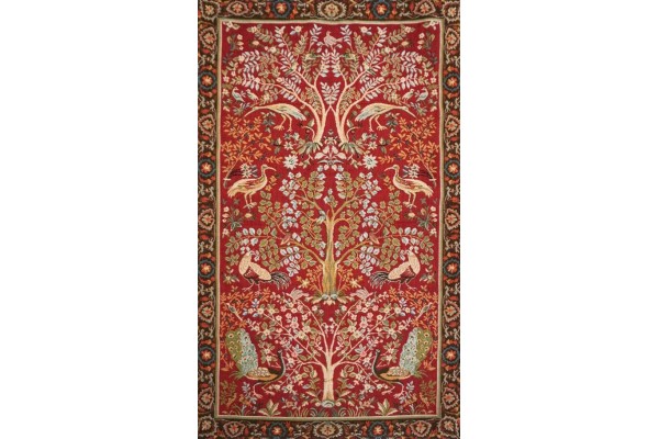 Gobelin tapiserie -  Arbre, fond  bleu - archives de « Tissage d’Art de Lys » by William Morris 